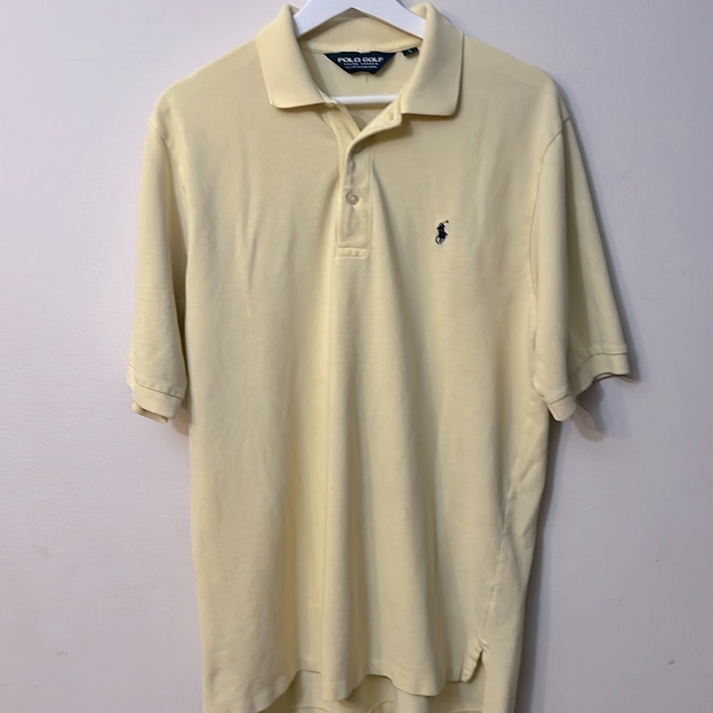 Ralph Lauren Polo Golf butter yellow T-shirt size L Made in Peru 100% cotton - Picture 1 of 4